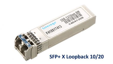 SFP+ X Loopback 10/20 - O loopback SFP+ foi projetado para testar as operações de portas em placas e sistemas para aplicativos de telecomunicações e comunicação de dados.